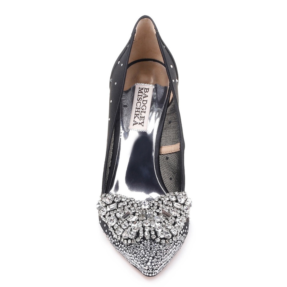 Badgley Mischka Collection - Quintana Crystal Embellished Pointed Toe Pump - Picture 3 of 12